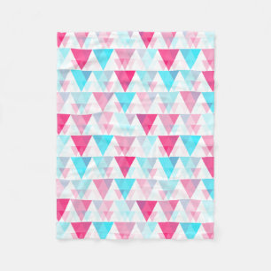Aqua-blaue und rosa Dreieck-geometrisches Muster Fleecedecke