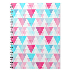Aqua-blaue und rosa Dreieck-geometrisches Muster Notizblock