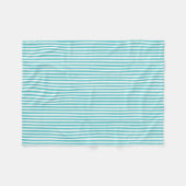 Aqua-blaue und weiße Streifen Fleecedecke (Vorderseite (Horizontal))