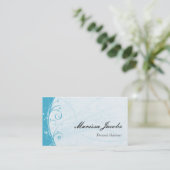 Aqua-blaue vibrierende persönlicher visitenkarte (Stehend Vorderseite)