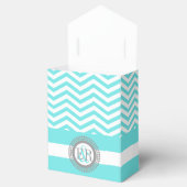 Aqua-blaue, Zickzack Zackenzackmusterhochzeit Geschenkschachtel (Geöffnet)