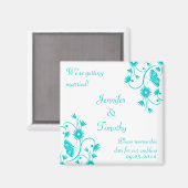 Aqua blauer Blütenboden speichert Datums-Magnet Magnet (Vorderseite/Rückseite)