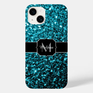 Aqua-blauer glänzender falscher Glitter funkelt Mo Case-Mate iPhone Hülle