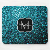Aqua-blauer glänzender falscher Glitter funkelt Mo Mousepad (Vorne)