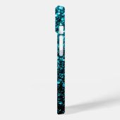 Aqua-blauer Glitter funkelt Case-Mate iPhone Hülle (Rückseite / Links)