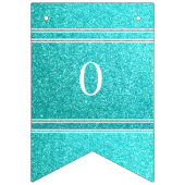 Aqua-blauer Glitzer mit weißen Details Wimpelkette (Zweite Fahne)