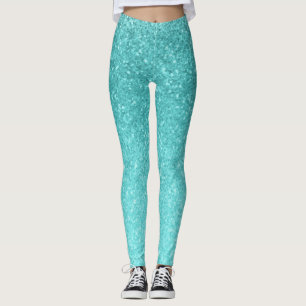 Aqua-blauer Glitzer-Schein-Girly bezaubernde Leggings