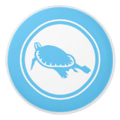 Aqua-blauer Keramikknauf (Vorderseite)