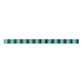 Aqua-blauer Leopard und Zebra-Tierdruck Satinband (Vorderseite)