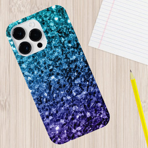 Aqua-blauer Ombre-Kunstglitter funkelt  iPhone 16 Pro Max Hülle