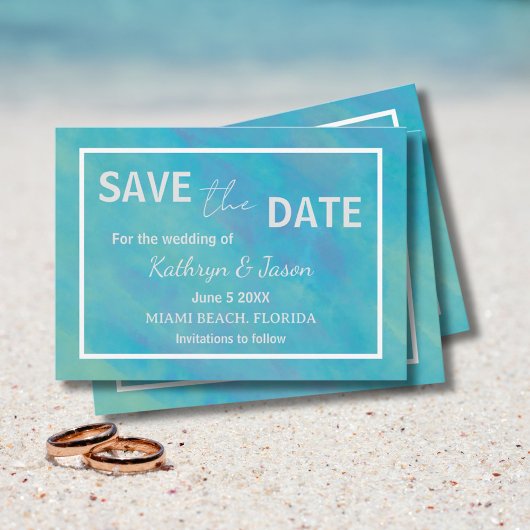 Aqua Blauer Ozean Save The Date