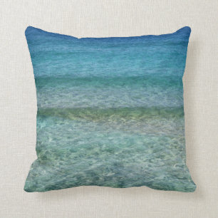 Aqua-blauer Ozeanabstraktes Throw-Kissen 16" x 16" Kissen