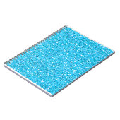 Aqua-blauer Schimmer-Glitzer Notizblock (Linke Seite)
