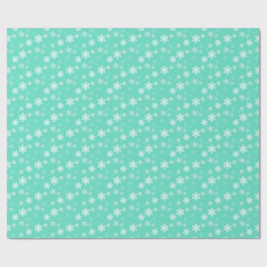 Aqua Blauer Schnee Geschenkpapier (Flach)