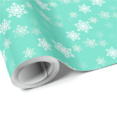 Aqua Blauer Schnee Geschenkpapier (Rolleneckpunkt)