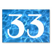 Aqua-Blauer Schwimmbad Tischnummer (Rückseite)