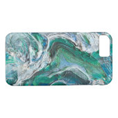 Aqua-, Blauer und Grünerabstrakter Kunst iPhone Case-Mate iPhone Hülle (Rückseite (Horizontal))