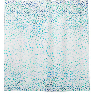 Aqua-blaues Aqua-Aquarell-Ober-Punktmuster Duschvorhang