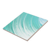 Aqua-blaues Aquarell-Muster Fliese (Seite)