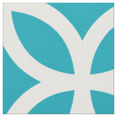 Aqua-blaues geometrisches Muster-Gewebe Stoff (Nahaufnahme)