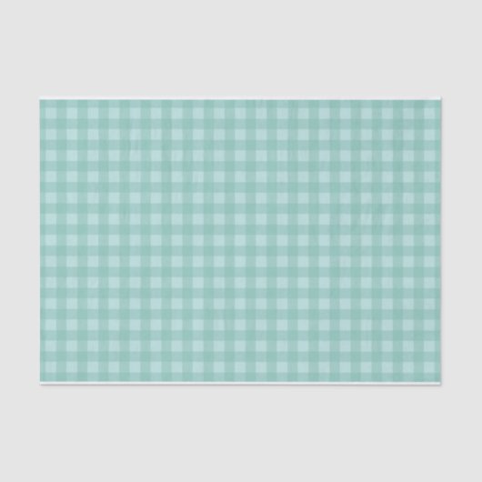 Aqua-blaues Gingham-KaroSeidenpapier Seidenpapier (Vorderseite)