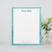 Aqua-blaues Hochzeitspapier (Stehend Vorderseite)