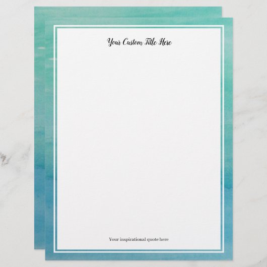 Aqua-blaues Hochzeitspapier (Vorne/Hinten)