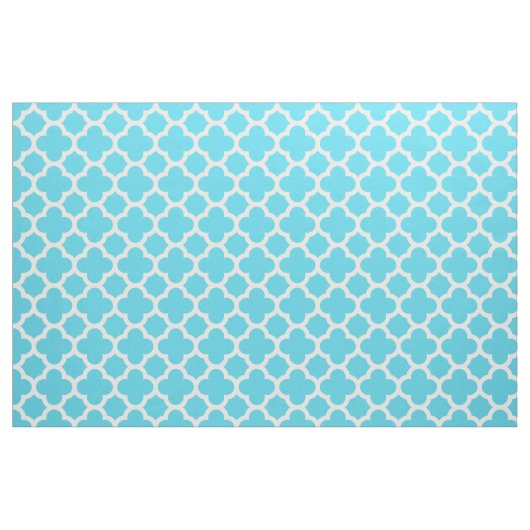 Aqua blaues klassisches Quatrefoil Muster-Gewebe Stoff (Yard (91,4 cm))