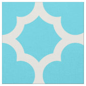 Aqua blaues klassisches Quatrefoil Muster-Gewebe Stoff (Nahaufnahme)