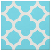 Aqua blaues klassisches Quatrefoil Muster-Gewebe Stoff (Muster)