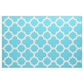 Aqua blaues klassisches Quatrefoil Muster-Gewebe Stoff (Fat Quarter (45,7 x 55,9 cm))