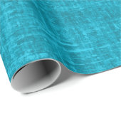Aqua Blaues Leinen Geschenkpapier (Rolleneckpunkt)