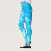 Aqua Blaues Meer Leggings (Links)