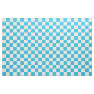 Aqua-blaues und weißes kariertes Gewebe Stoff