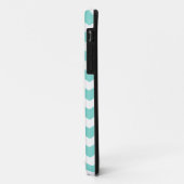 Aqua-blaues Zickzack-Muster Case-Mate iPhone Hülle (Hinten/Links)