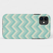 Aqua-blaues Zickzack-Muster Case-Mate iPhone Hülle (Rückseite (Horizontal))