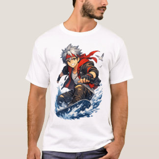 Aqua Blaze Surfer Held T-Shirt