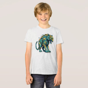 Aqua Blaze Tiger für Jungen und Mädchen Tri-Blend Shirt