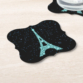 Aqua Bling Eiffel Tower Untersetzer