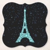 Aqua Bling Eiffel Tower Untersetzer (Vorderseite)