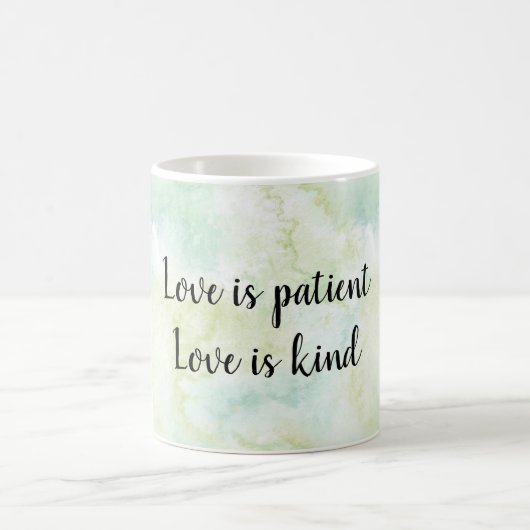 Aqua Bliss Blätter Aquarell Liebe ist Kaffeetasse (Mittel)