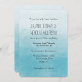 Aqua Bliss Watercolor Ombre Wedding Einladung (Vorne/Hinten)