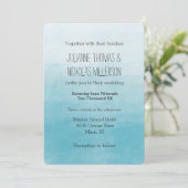 Aqua Bliss Watercolor Ombre Wedding Einladung (Stehend Vorderseite)