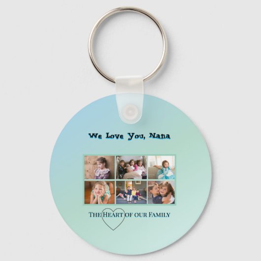 Aqua Blue 6-Photo Nana Tribute Schlüsselanhänger (Vorderseite)
