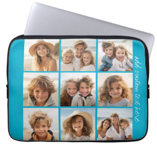 Aqua Blue 9 Foto-Collage - Modernes minimales Rast Laptopschutzhülle