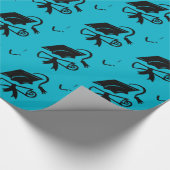 Aqua Blue Abschluss Geschenkpapier (Ecke)