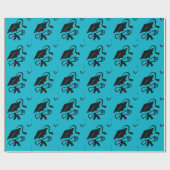Aqua Blue Abschluss Geschenkpapier (Flach)