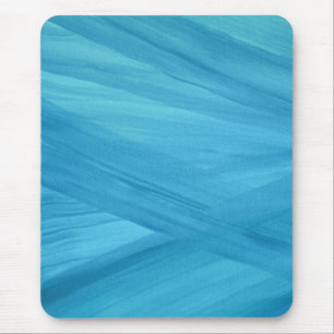 Aqua Blue Abstrakt Lines Pinselstriche Muster Mousepad