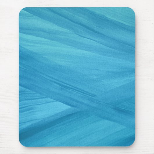 Aqua Blue Abstrakt Lines Pinselstriche Muster Mousepad (Vorne)