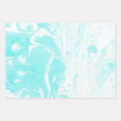 Aqua Blue Abstrakt Marble Geschenkpapier Set (Vorderseite 3)